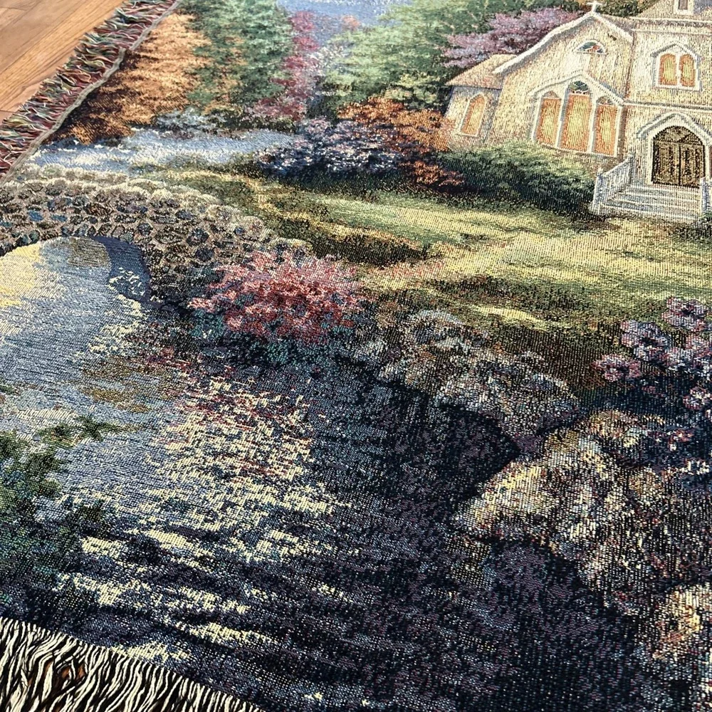 Blanket Nicky Boehme Church In The Country 50‎ x 60 Woven Tapestry Throw Faith